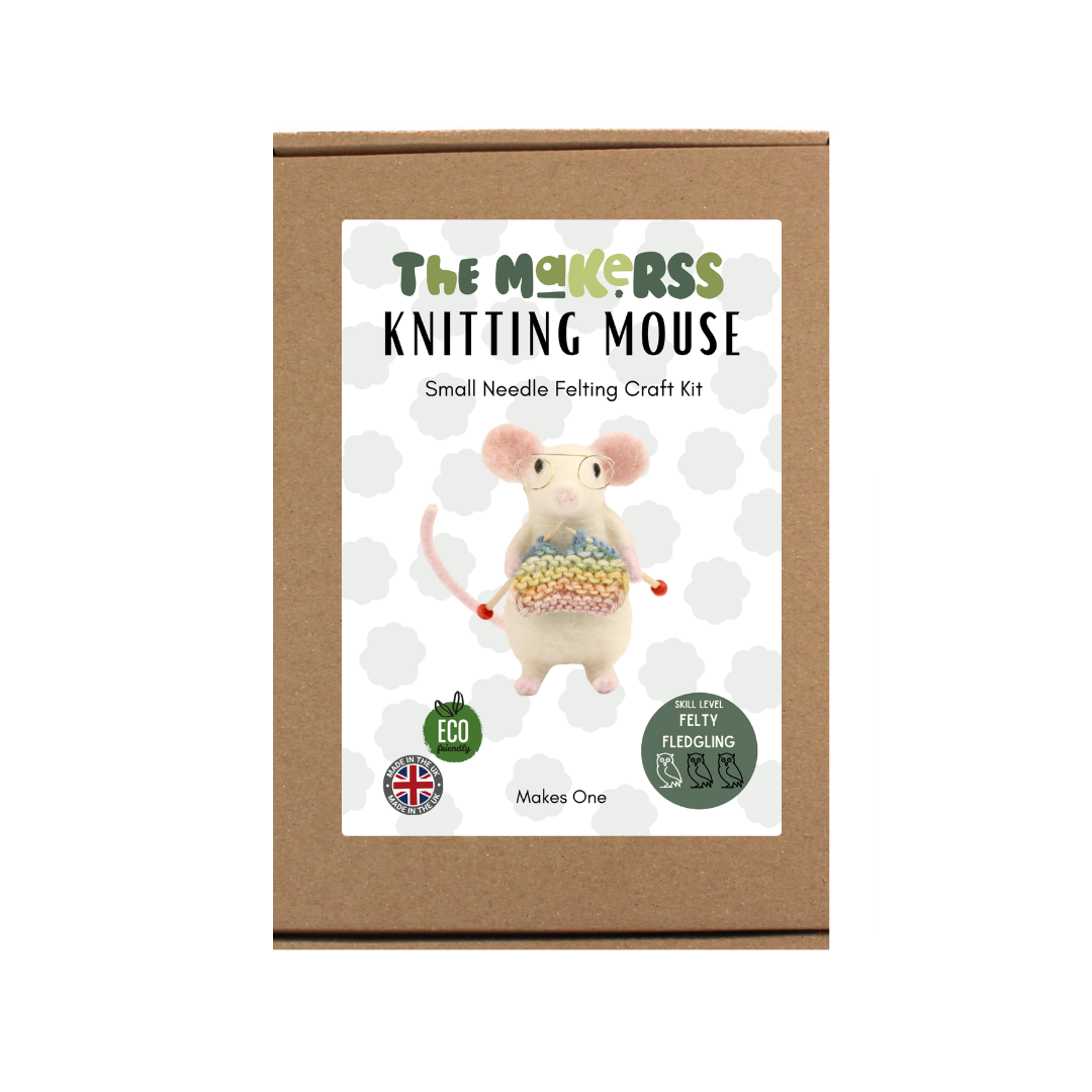 Knitting Mouse Small Needle Felt Kit - The Makerss