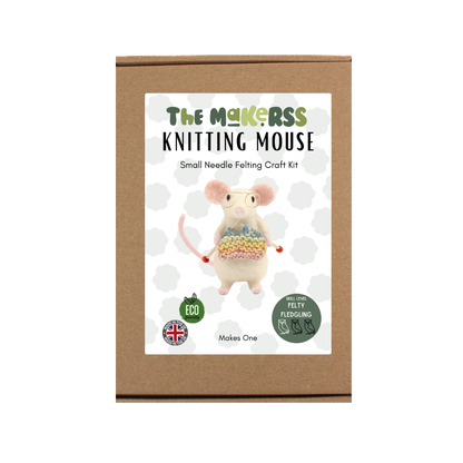 Knitting Mouse Small Needle Felt Kit - The Makerss