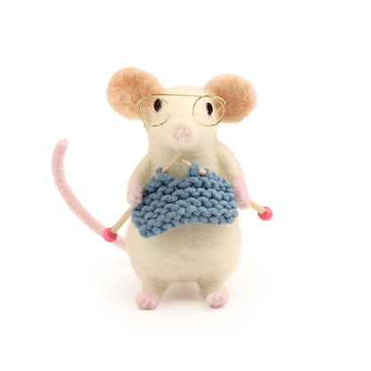 Knitting Mouse Small Needle Felt Kit - The Makerss