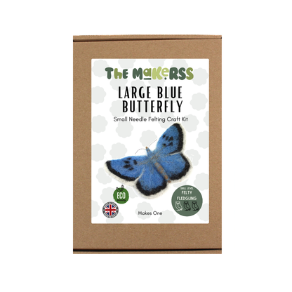 Large Blue Butterfly Small Needle Felt Kit - The Makerss