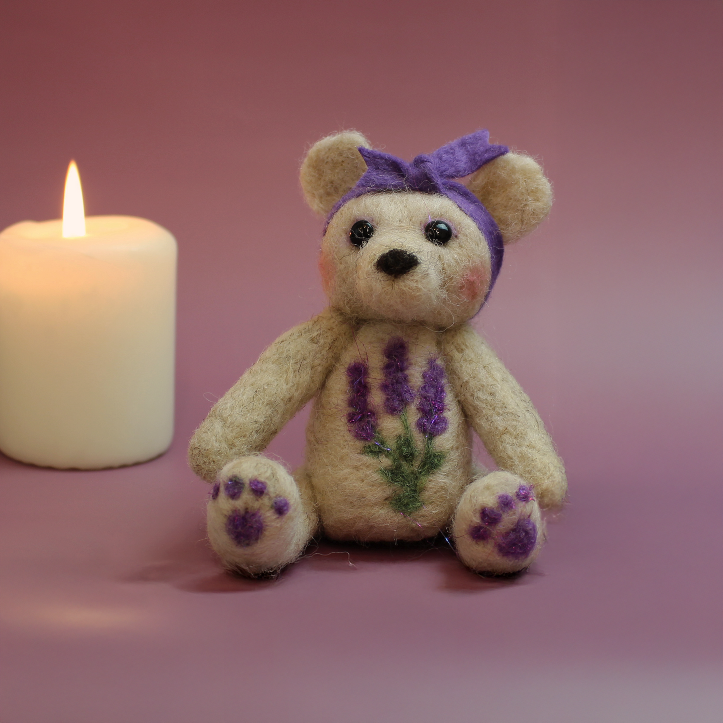 Lavender Bear Needle Felt Kit - The Makerss