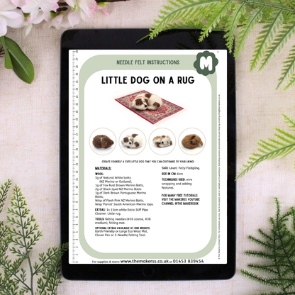 Little Dog on Rug Small Needle Felt Kit - The Makerss