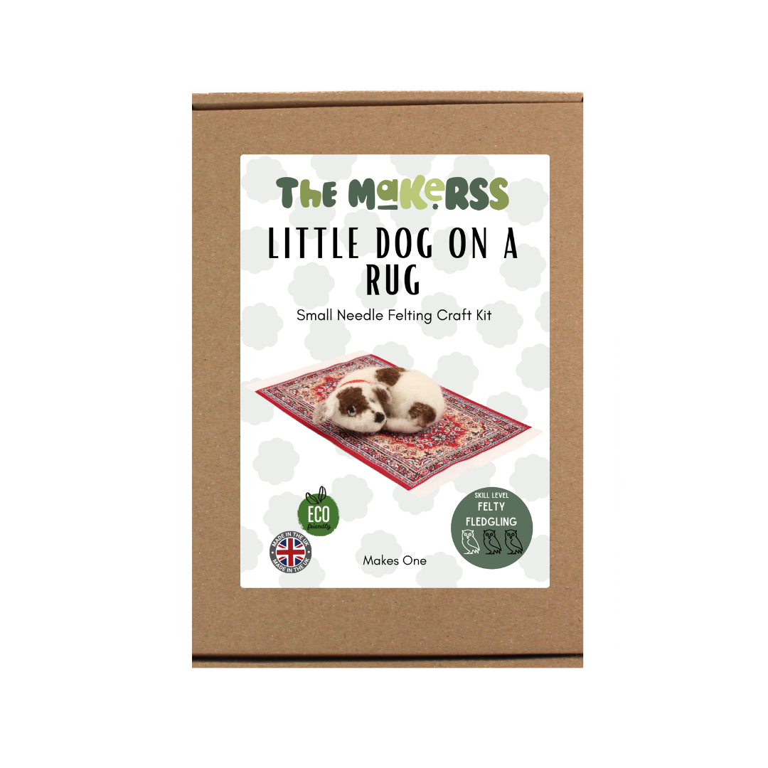Little Dog on Rug Small Needle Felt Kit - The Makerss