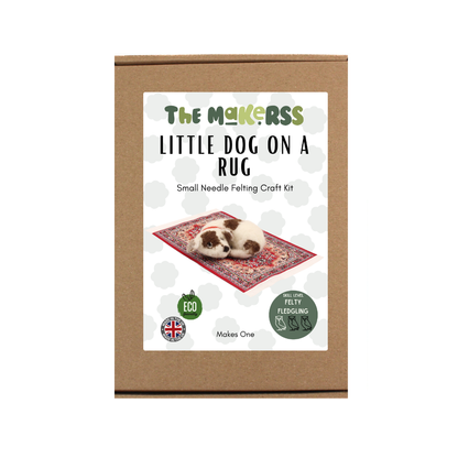 Little Dog on Rug Small Needle Felt Kit - The Makerss