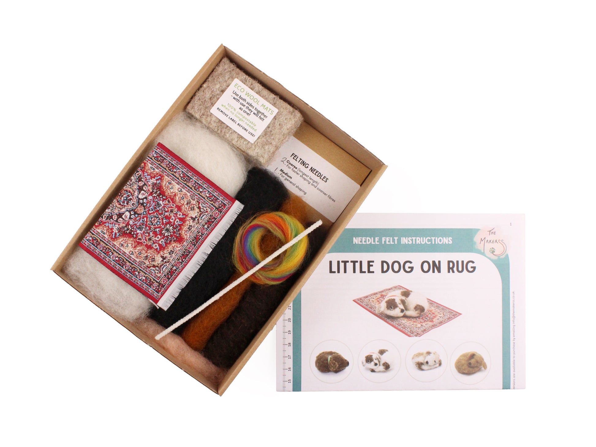 Little Dog on Rug Small Needle Felt Kit - The Makerss