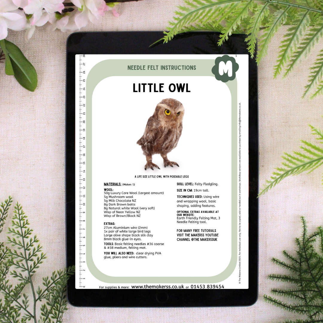Little Owl Needle Felt Pack (Life Size) - The Makerss