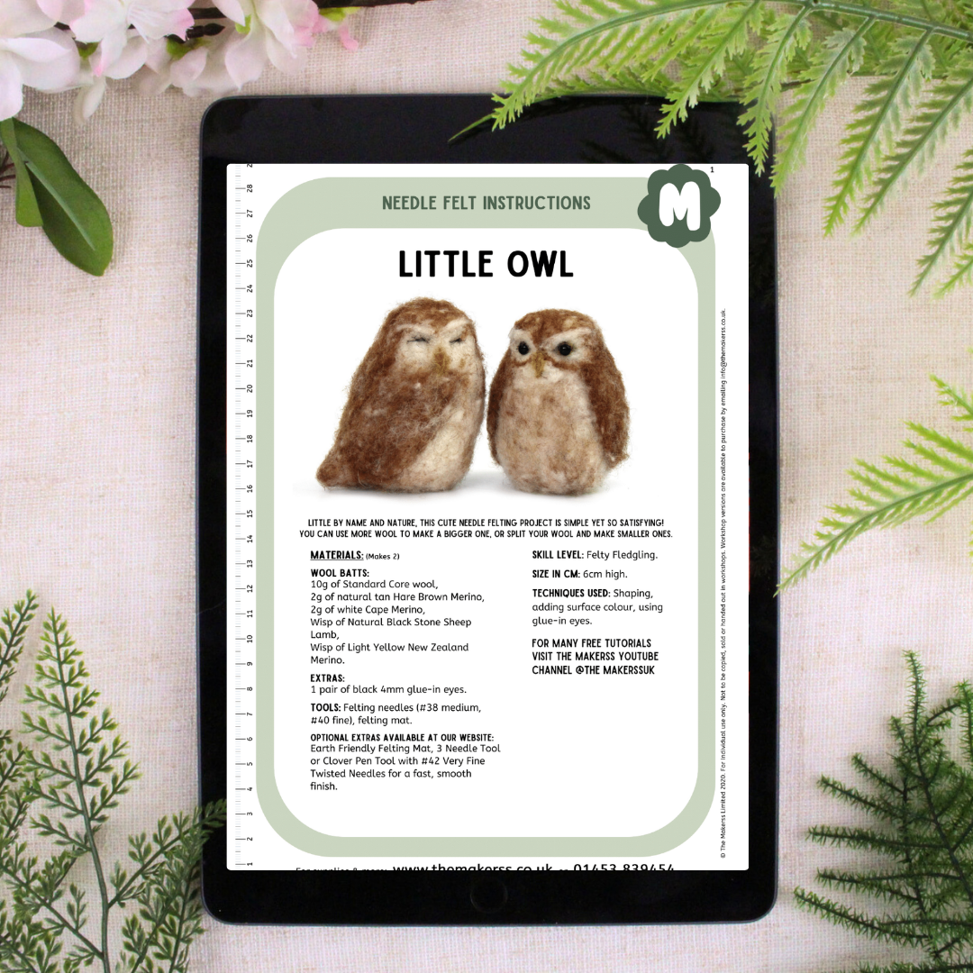 Little Owl Small Needle Felt Kit - The Makerss
