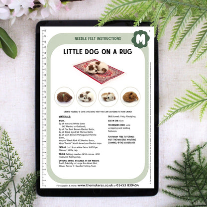 Little Dog on Rug Small Needle Felt Kit - The Makerss