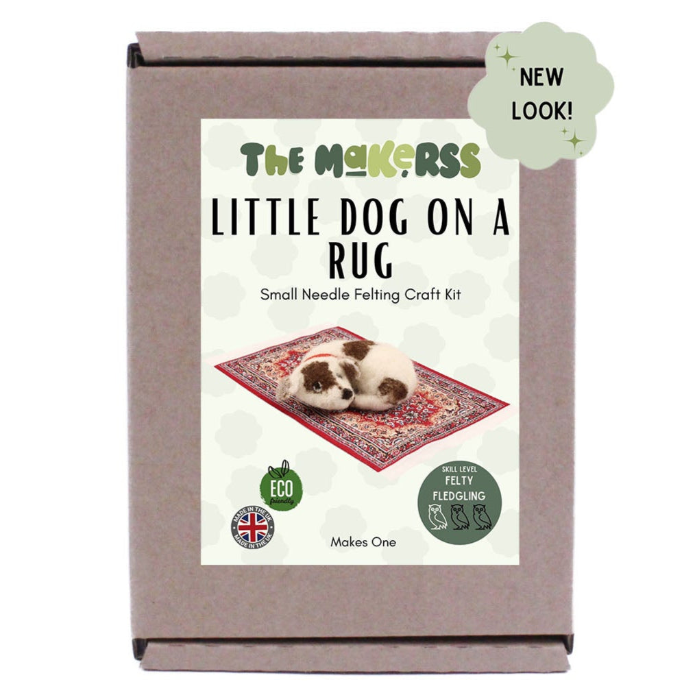 Little Dog on Rug Small Needle Felt Kit - The Makerss