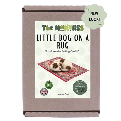 Little Dog on Rug Small Needle Felt Kit - The Makerss