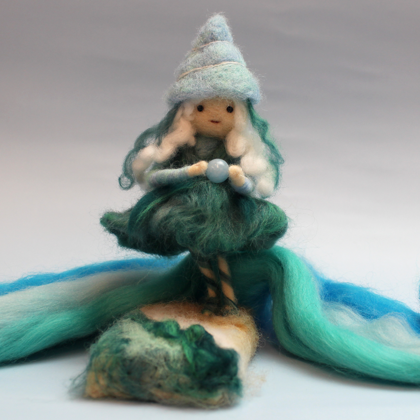 March Birthstone Aquamarine Fairy Needle Felt Kit