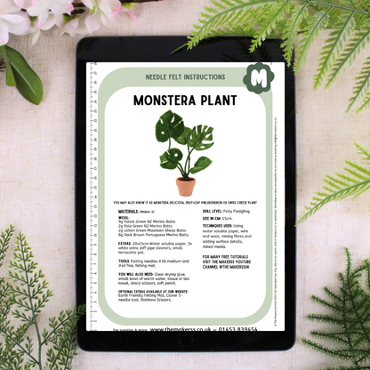 Monstera Plant Small Needle Felt Kit - The Makerss