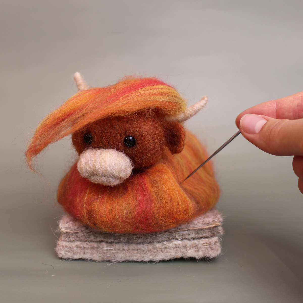 Ginger Highland Cow Small Needle Felt Kit - The Makerss