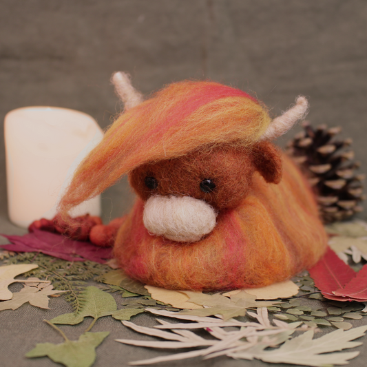 Ginger Highland Cow Small Needle Felt Kit - The Makerss