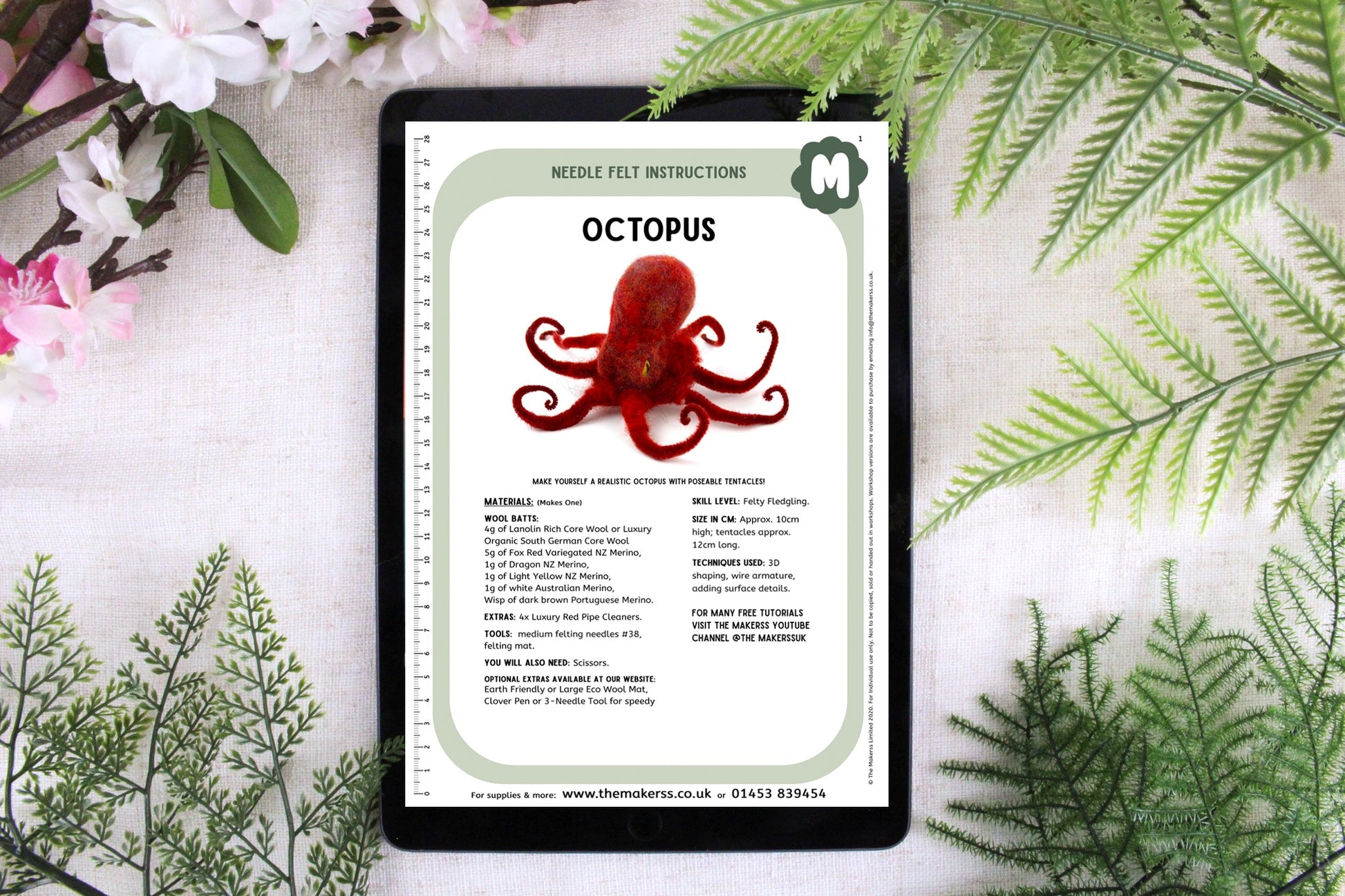 Octopus Small Needle Felt Kit - The Makerss