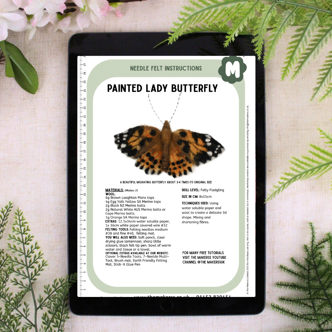 Painted Lady Butterfly Small Needle Felt Kit - The Makerss