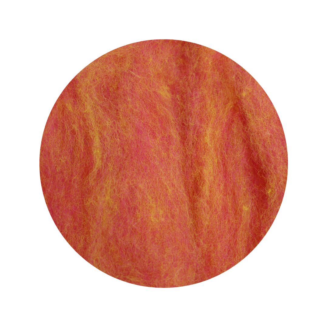 Papaya Orange - dyed NZ Sliver- various weights - The Makerss