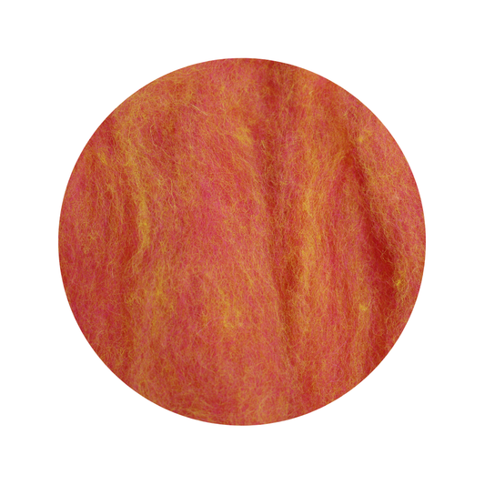 Papaya Orange - dyed NZ Sliver- various weights - The Makerss