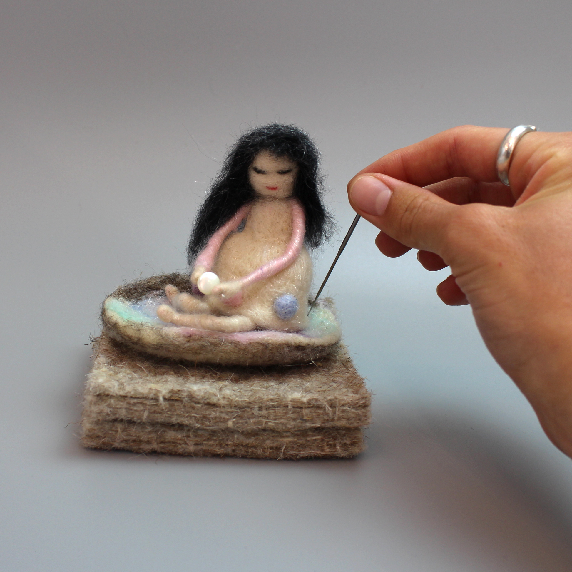 June Birthstone Pearl Fairy Needle Felt Kit - The Makerss