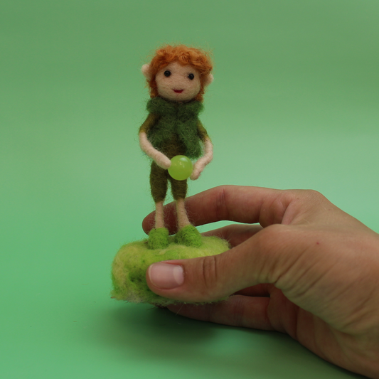 August Birthstone Peridot Pixie Fairy Needle Felt Kit - The Makerss