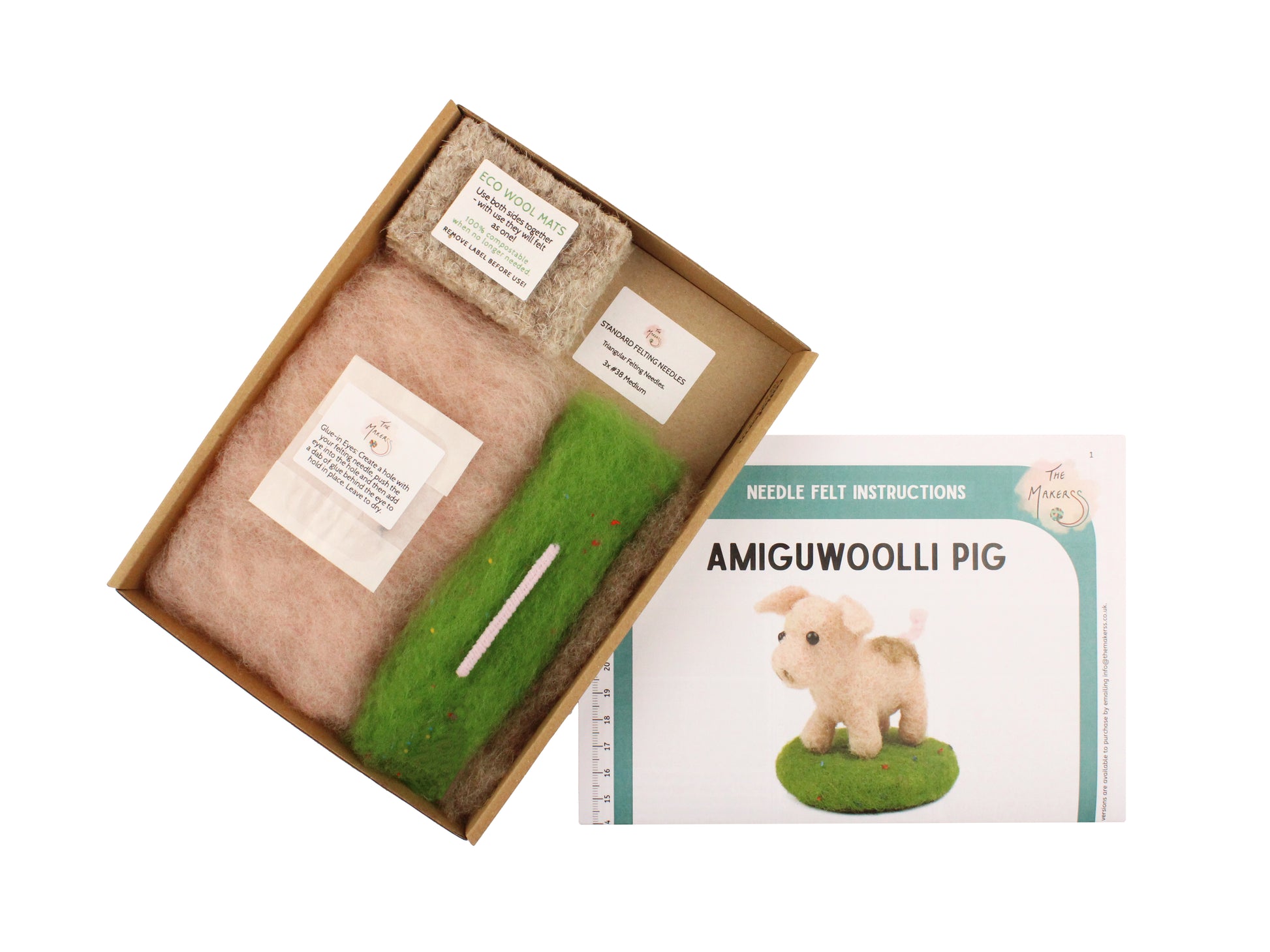 Pig Amiguwoolli Mini Needle Felt Kit - The Makerss