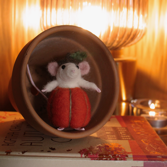 Needle Felted Pumpkin Mouse Workshop with Steffi Stern Saturday 18th October 10am - The Makerss