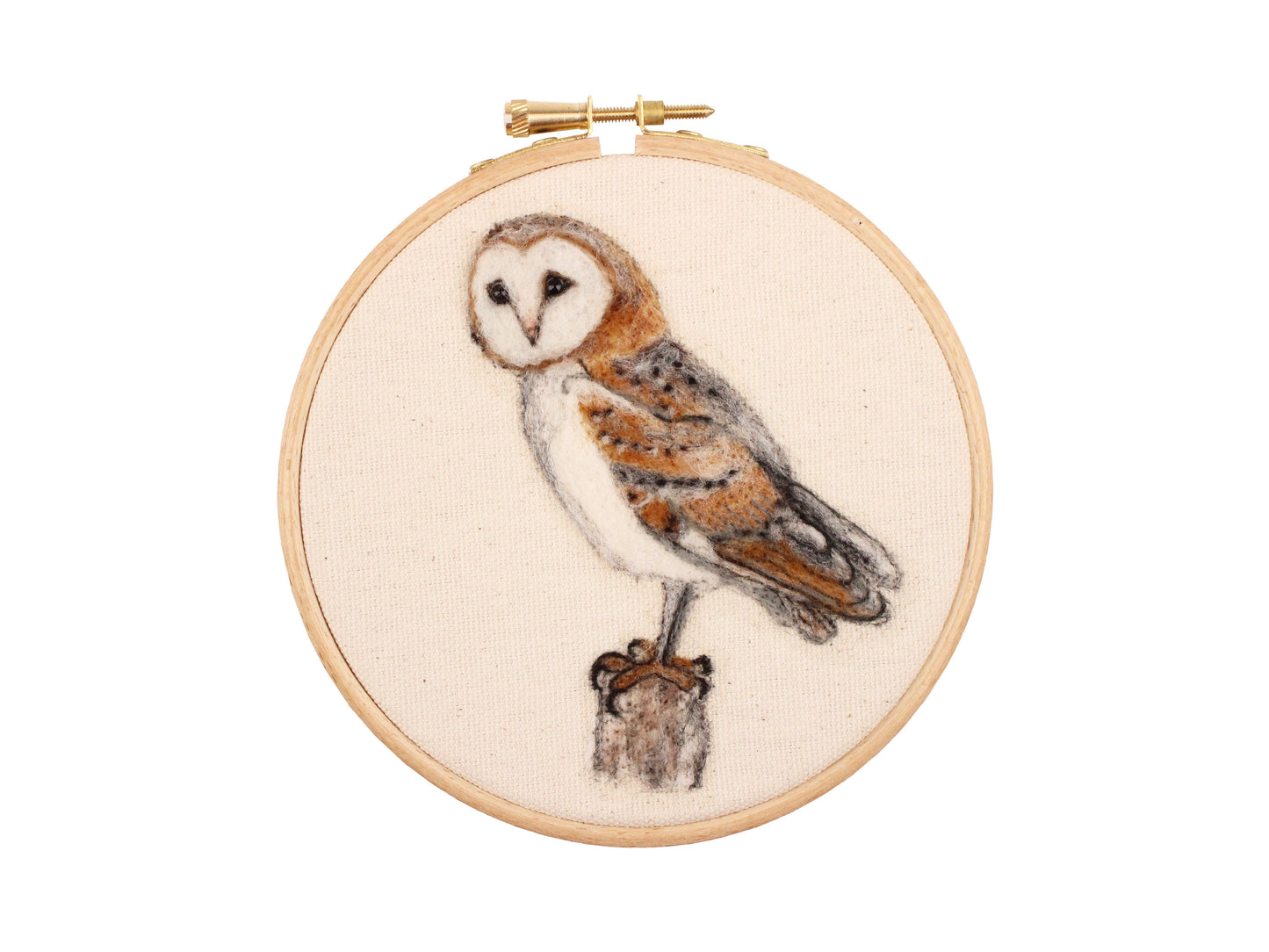 2d Barn Owl Needle Felt Picture Kit - The Makerss