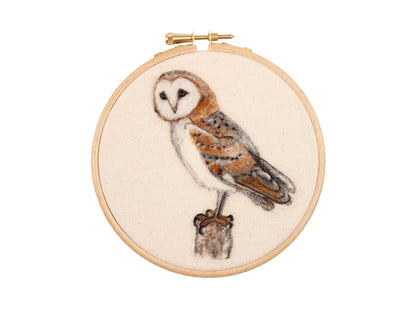 2D Barn Owl Needle Felt Picture Kit - The Makerss