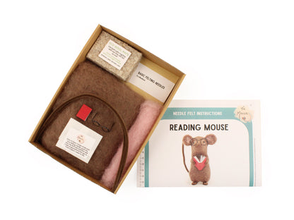 Reading Mouse Needle Felt Kit - The Makerss