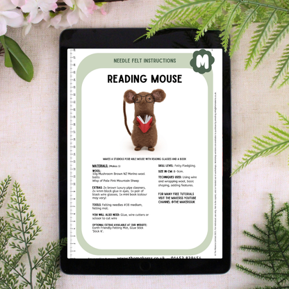 Reading Mouse Needle Felt Kit - The Makerss
