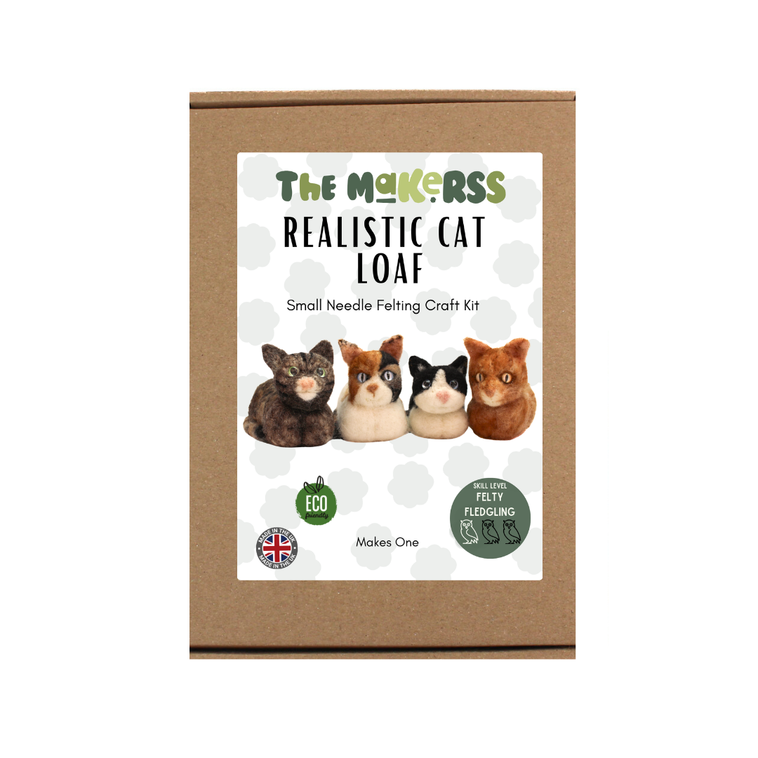 Realistic Cat Loaf Needle Felt Small Kit - makes 1 - The Makerss