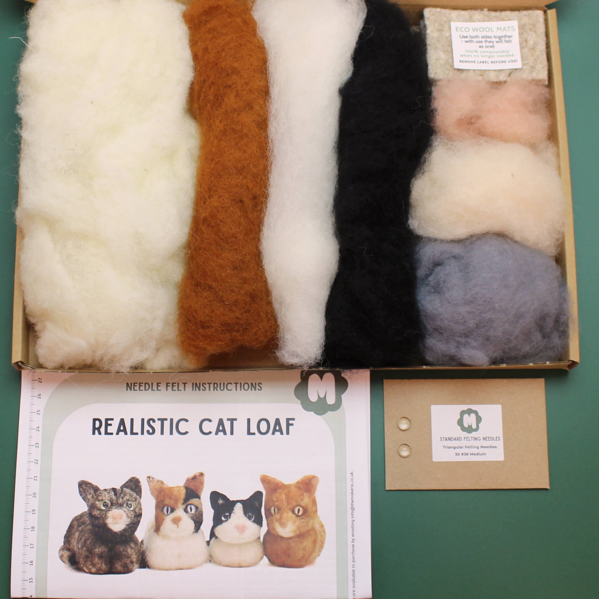 Realistic Cat Loaf Needle Felt Small Kit - makes 1 - The Makerss