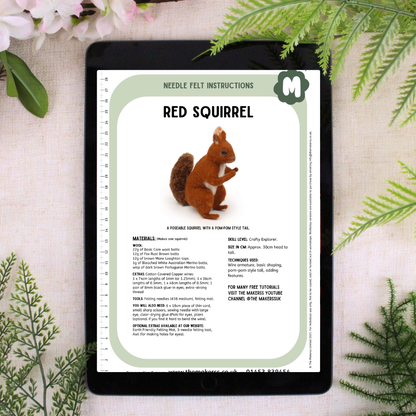 Red Squirrel Small Needle Felt Kit - The Makerss