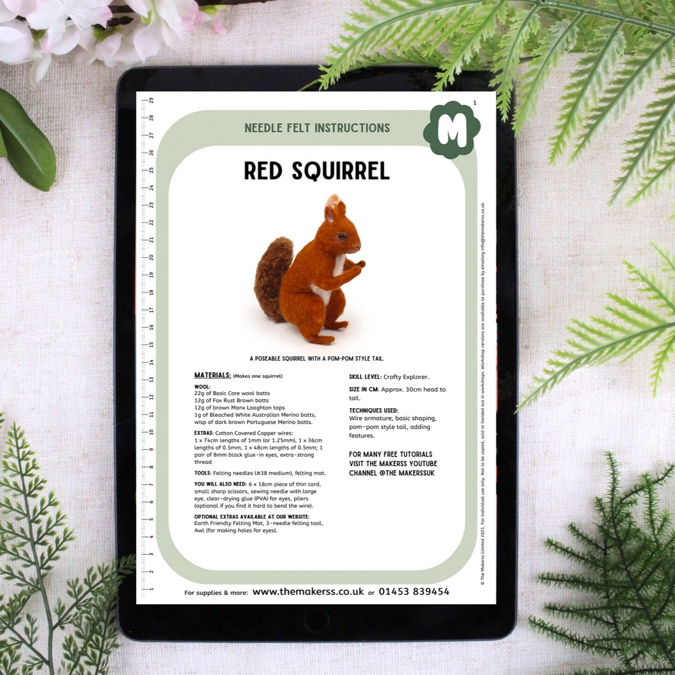 Red Squirrel Small Needle Felt Kit - The Makerss