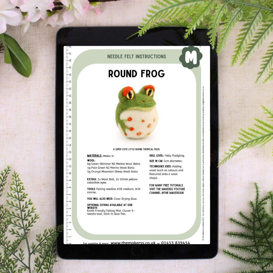Round Frog Small Needle Felt Kit - The Makerss
