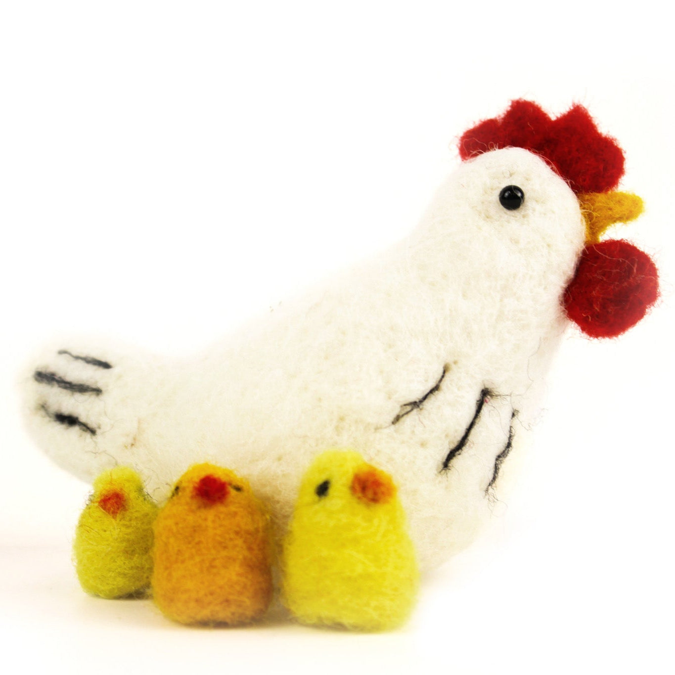 New! Round Hen with Chicks Small Needle Felt Kit - The Makerss