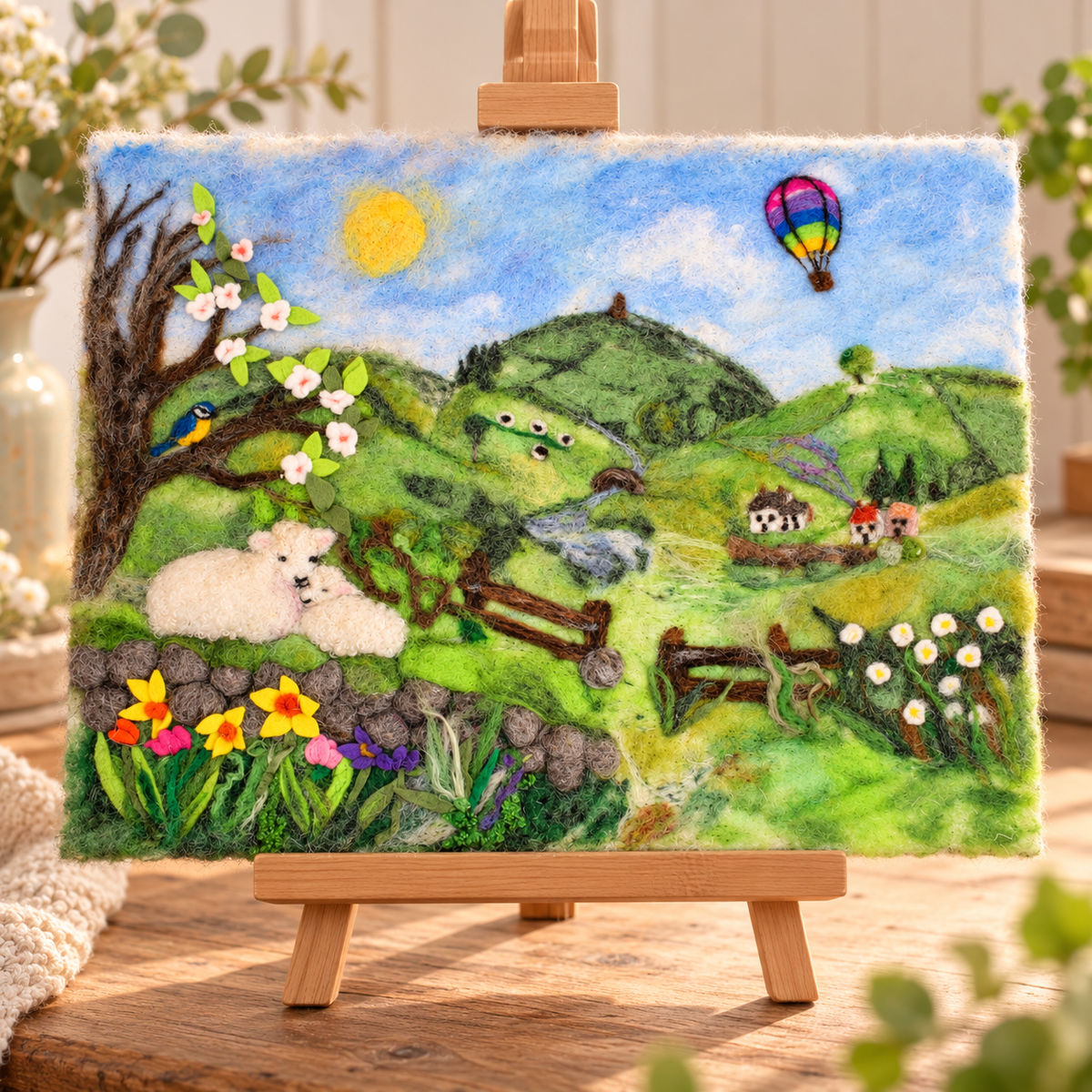 Needle Felting Spring Retreat via Zoom A3 Landscape