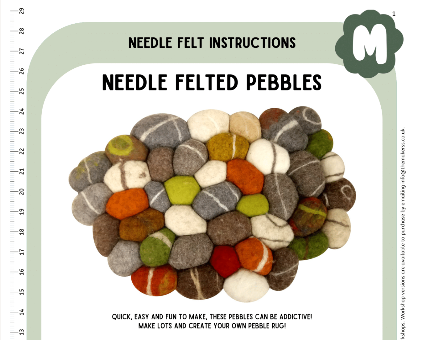 Needle Felted Pebble Instructions PDF - The Makerss