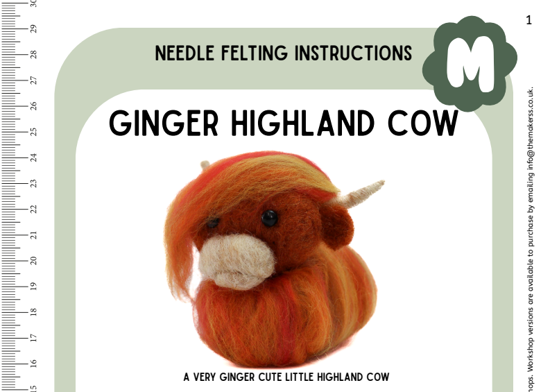 Ginger Highland Cow Instructions PDF - The Makerss