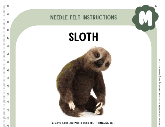 Large Sloth Instructions PDF - The Makerss