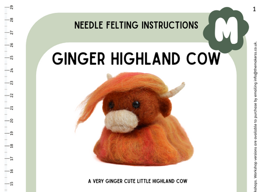 Ginger Highland Cow Instructions PDF - The Makerss