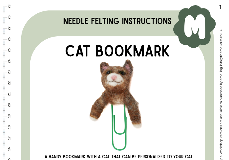 Cat Bookmark Instructions PDF