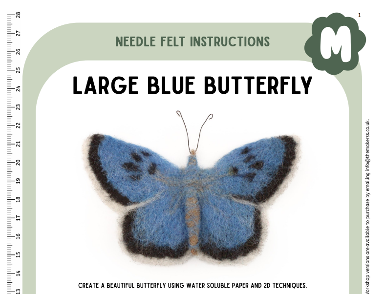 Large Blue Butterfly Instructions PDF - The Makerss