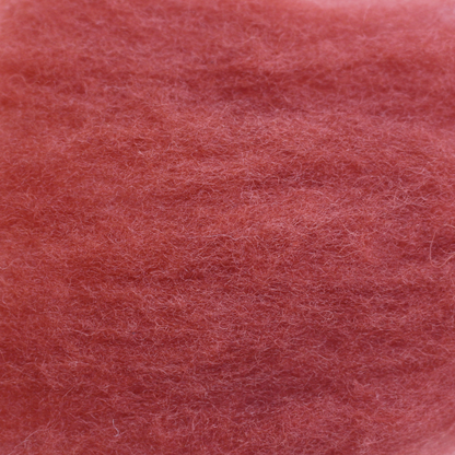 Terracotta Red- carded wool batts - various weights