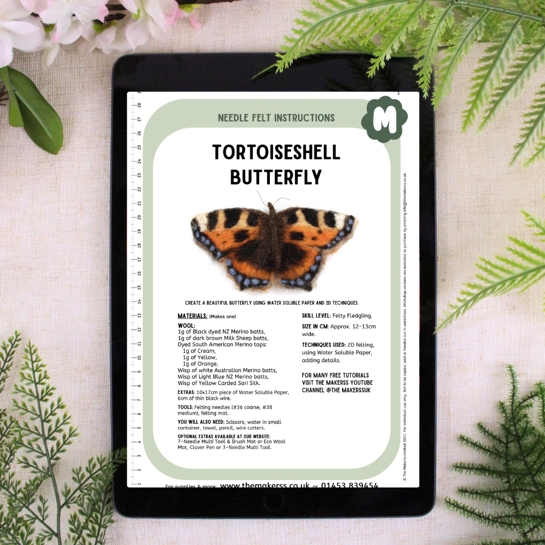 Tortoiseshell Butterfly Small Needle Felt Kit - The Makerss