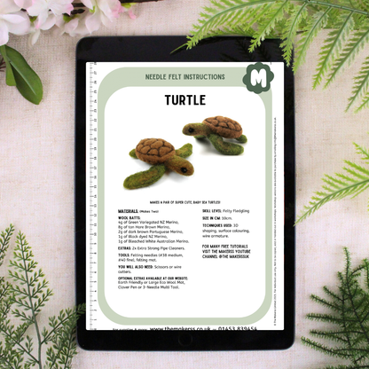 Turtle Small Needle Felt Kit - The Makerss