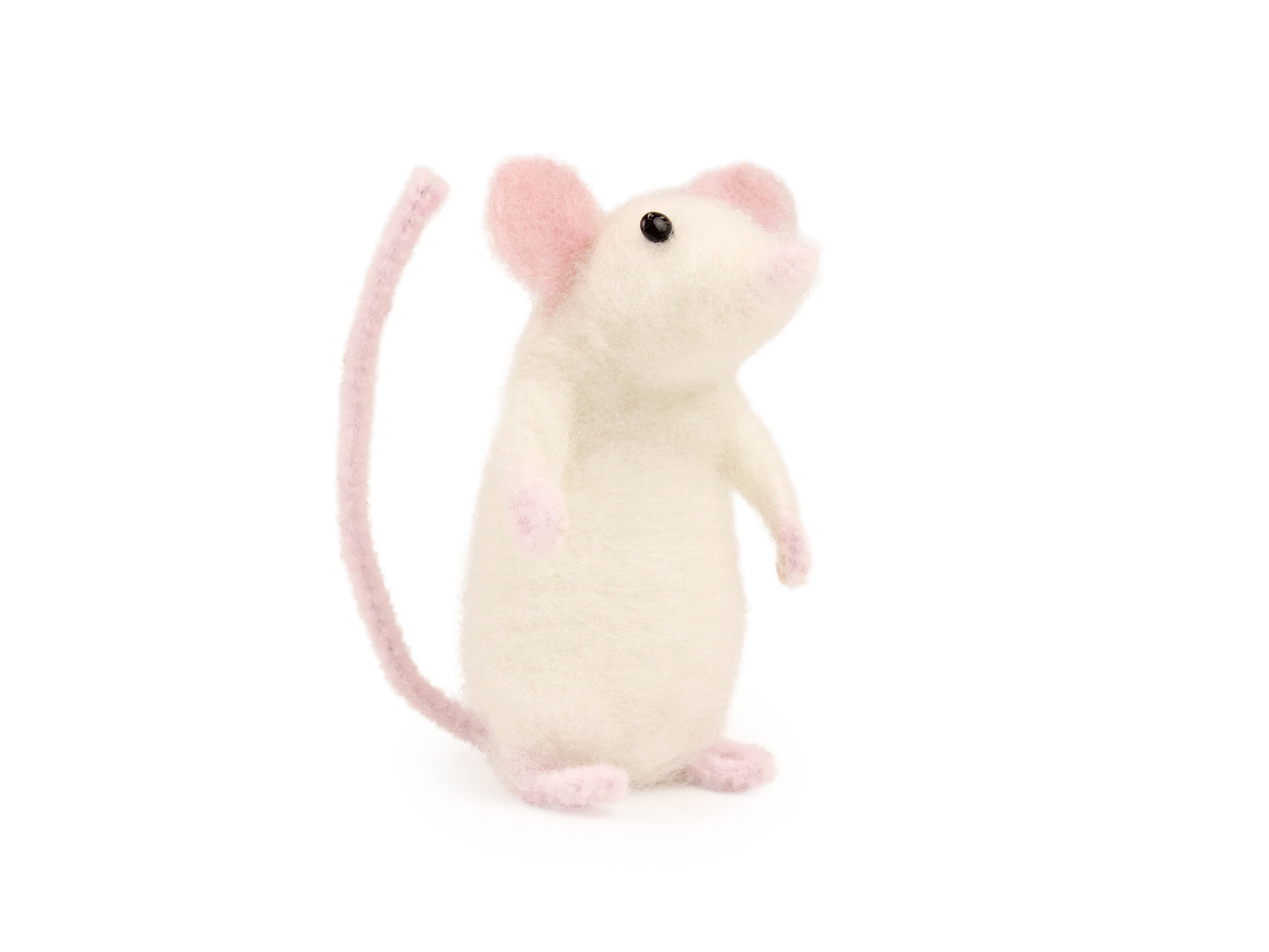White Mouse Small Needle Felt Kit - ready for character accessories - The Makerss