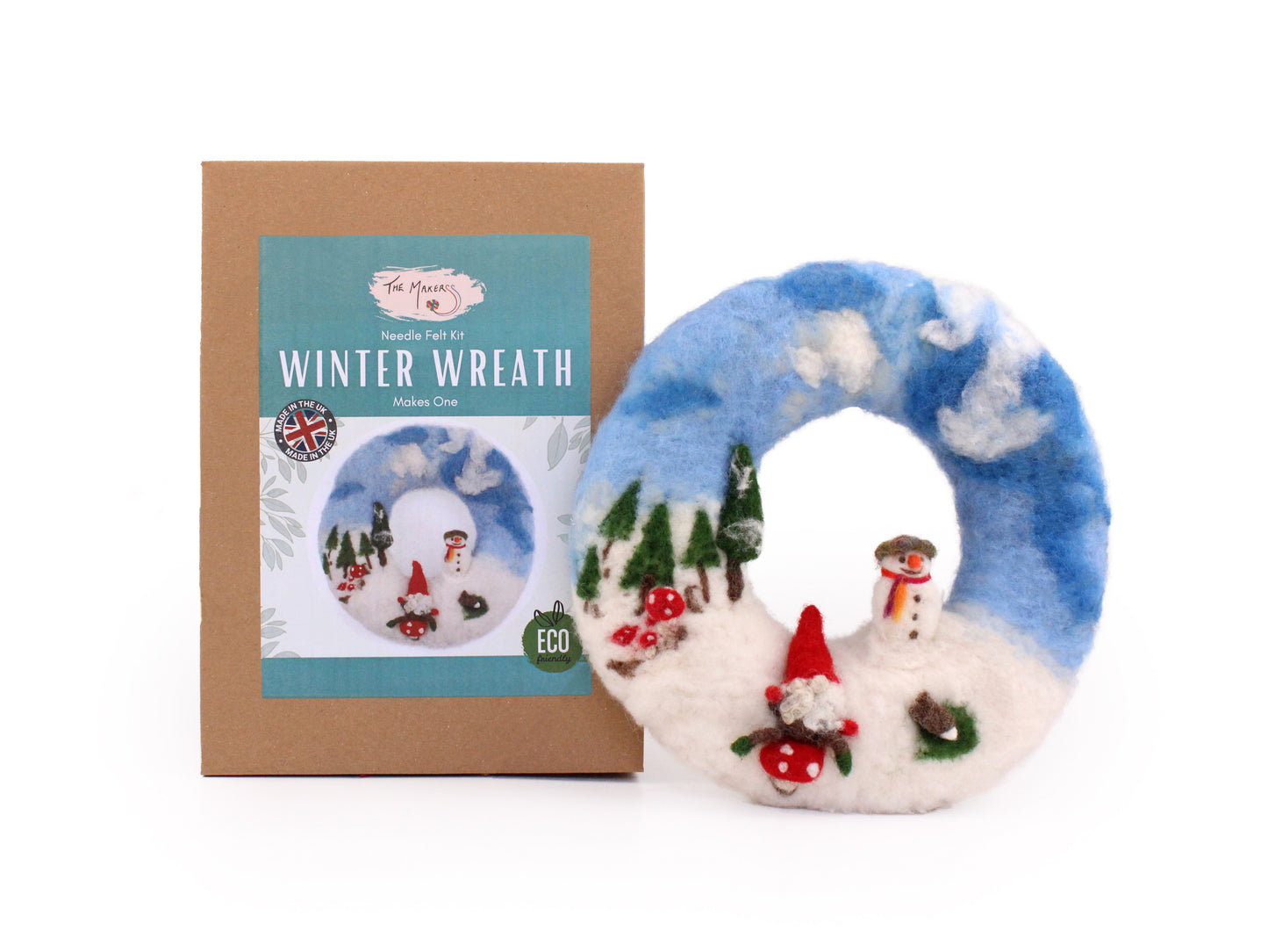 Winter Wreath Needle Felt Kit The Makerss