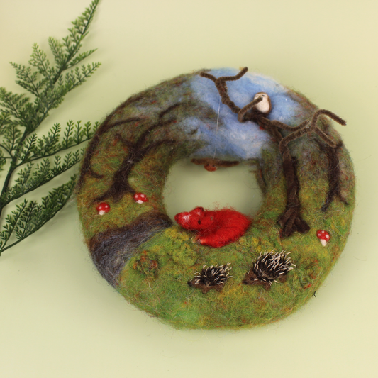 Woodland Wreath Needle Felt Kit - The Makerss