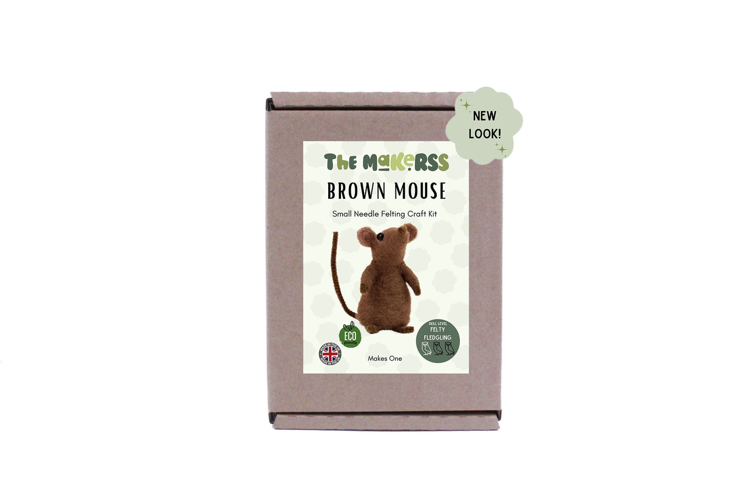 Brown Mouse Small Needle Felt Kit - ready for character accessories - The Makerss